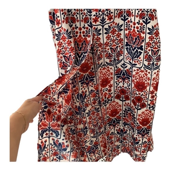 ASOS Red Printed Split Front Duster Top Size 18 - Picture 5 of 8